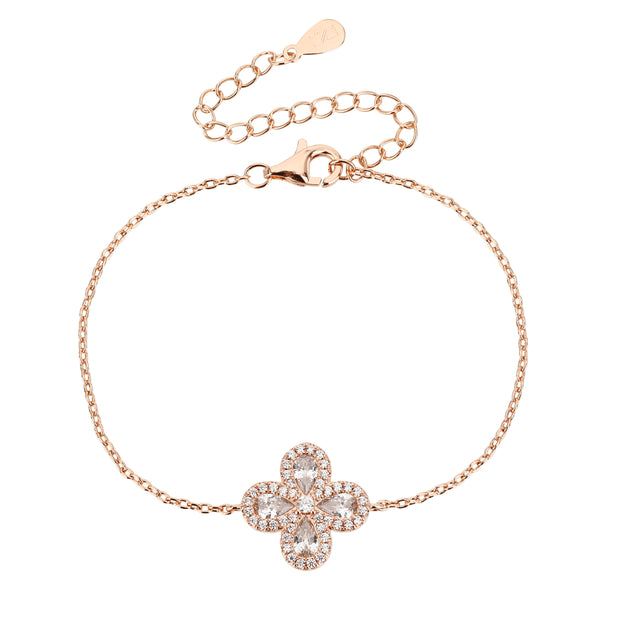 Fiore rose gold Bracelet – white