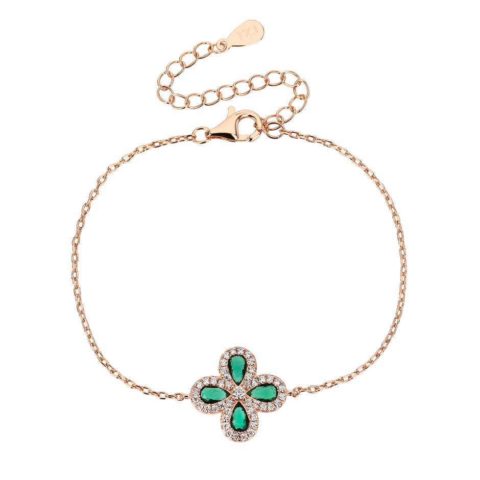 Fiore rose gold Bracelet – Green