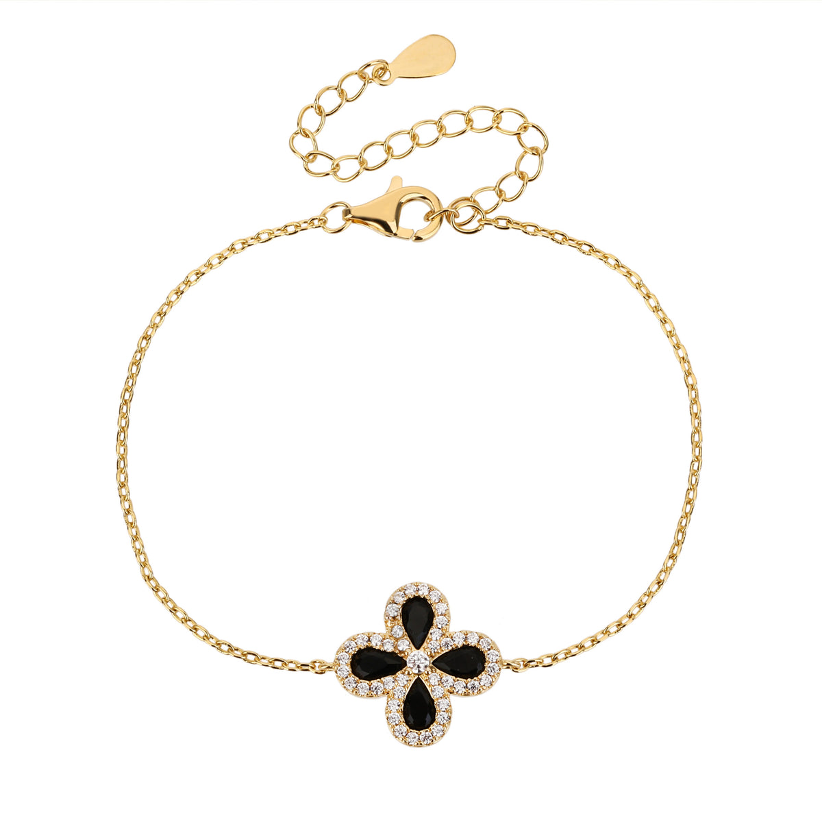 Fiore gold Bracelet – black