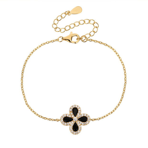 Fiore gold Bracelet – black
