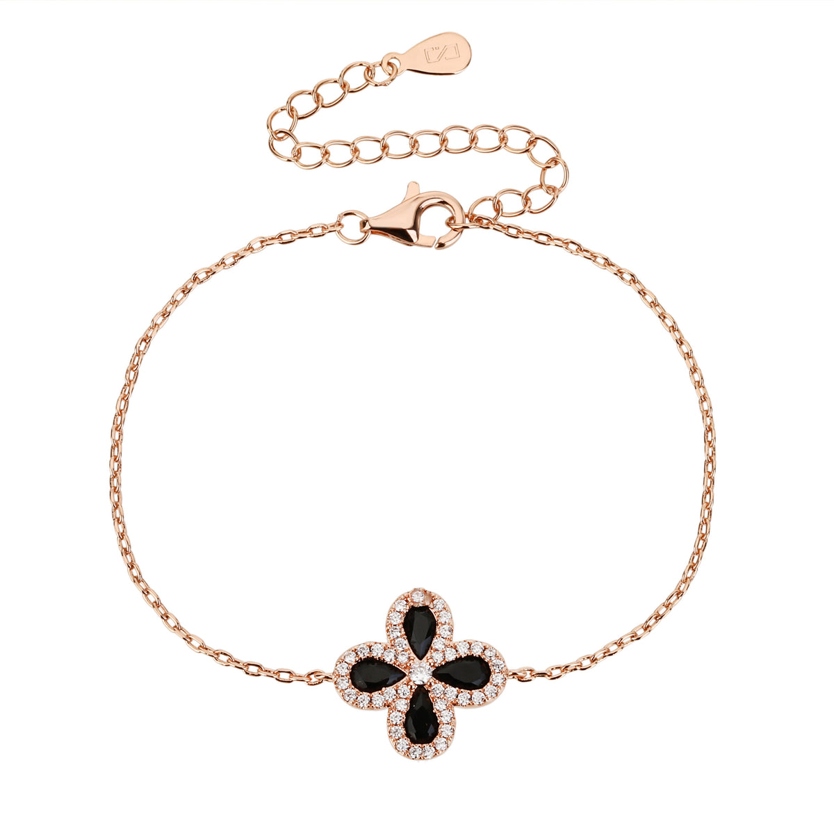 Fiore rose gold Bracelet – Black