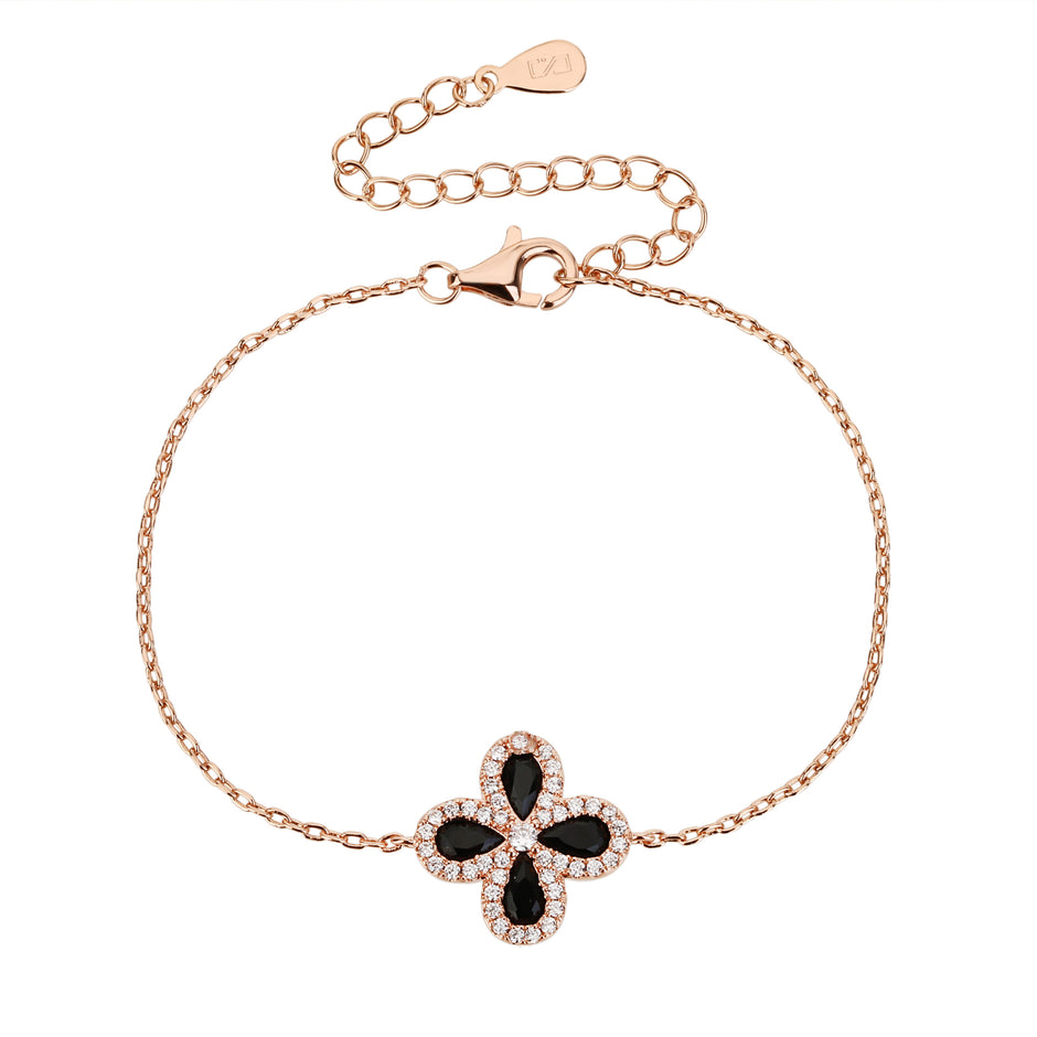 Fiore rose gold Bracelet – Black