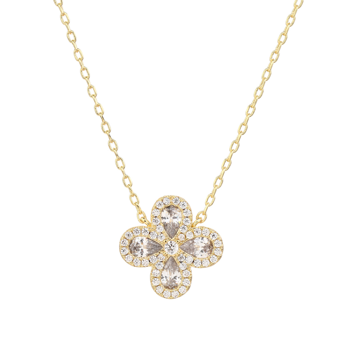 Fiore Necklace gold - white