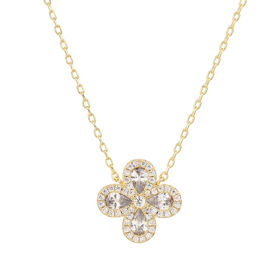 Fiore Necklace gold - white