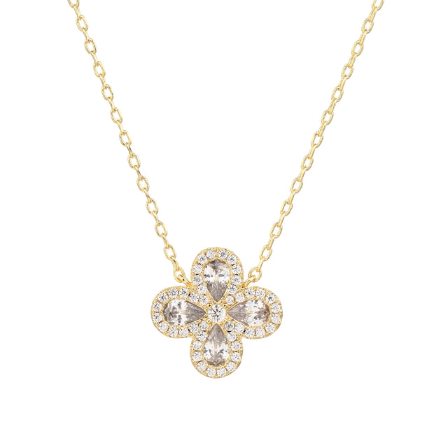 Fiore Necklace gold - white