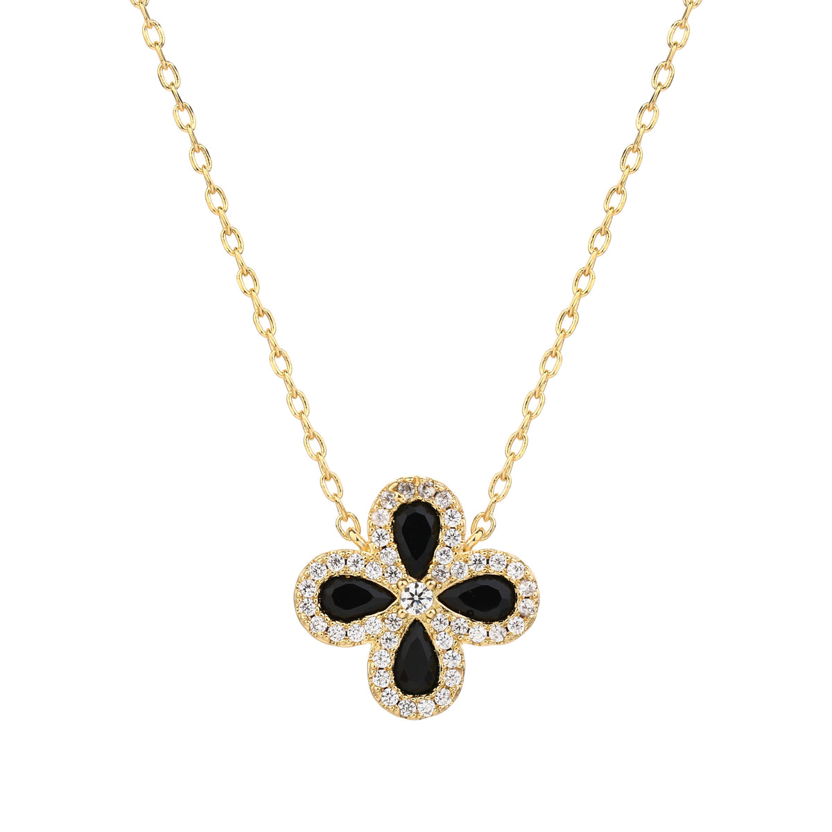 Fiore Necklace gold - Black