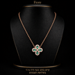 Fiore Necklace rose gold- green